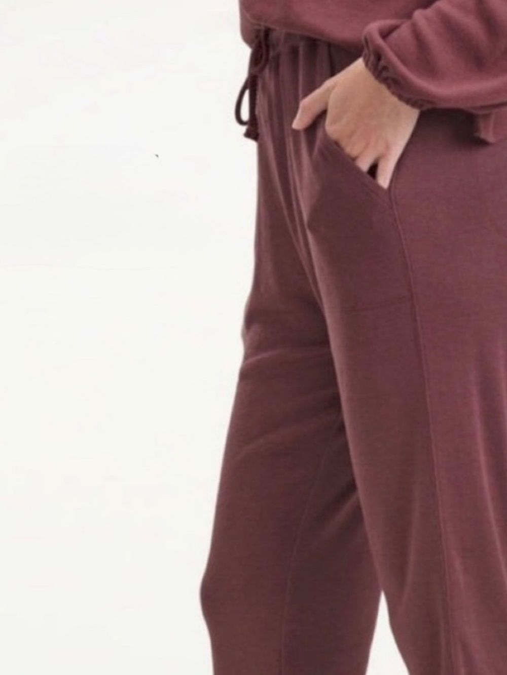 NWT [Splendid] Burgundy Knit Cropped < Hazel Rib > Sweatpants · Joggers | Small